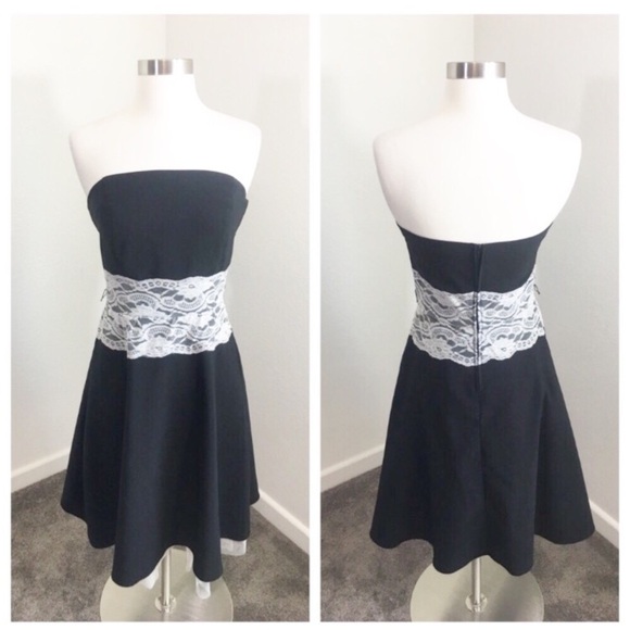 Ruby Rox black lace strapless dress - Picture 1 of 8